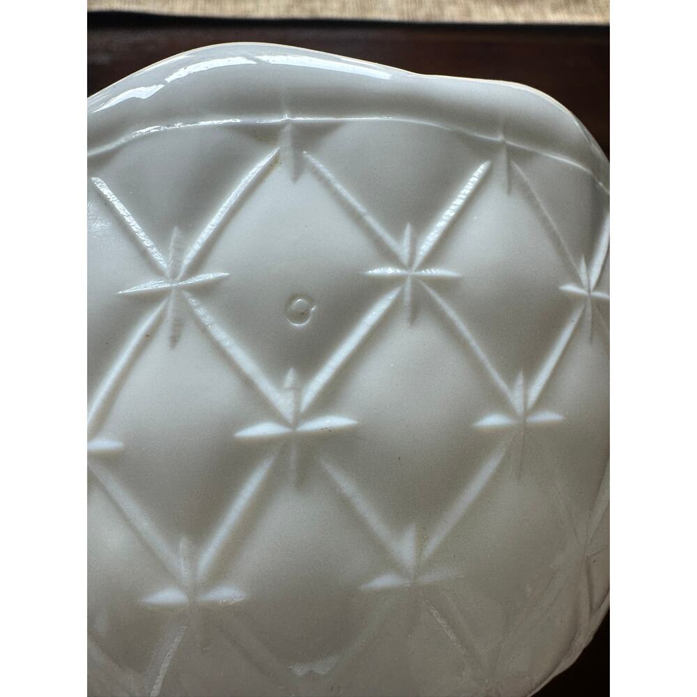 Vintage Hazel Atlas Starburst Milk Glass Compote Vase Planter 9" MCM - Picture 8 of 9